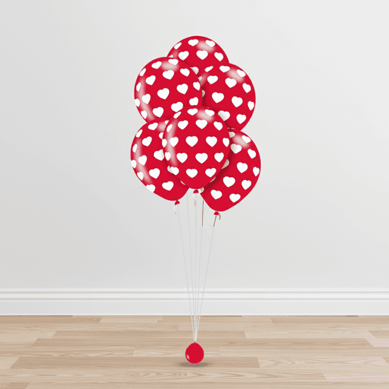 Valentine 6 Latex heart bunch