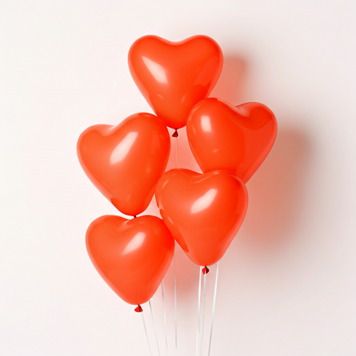Romantic heart-shaped balloons